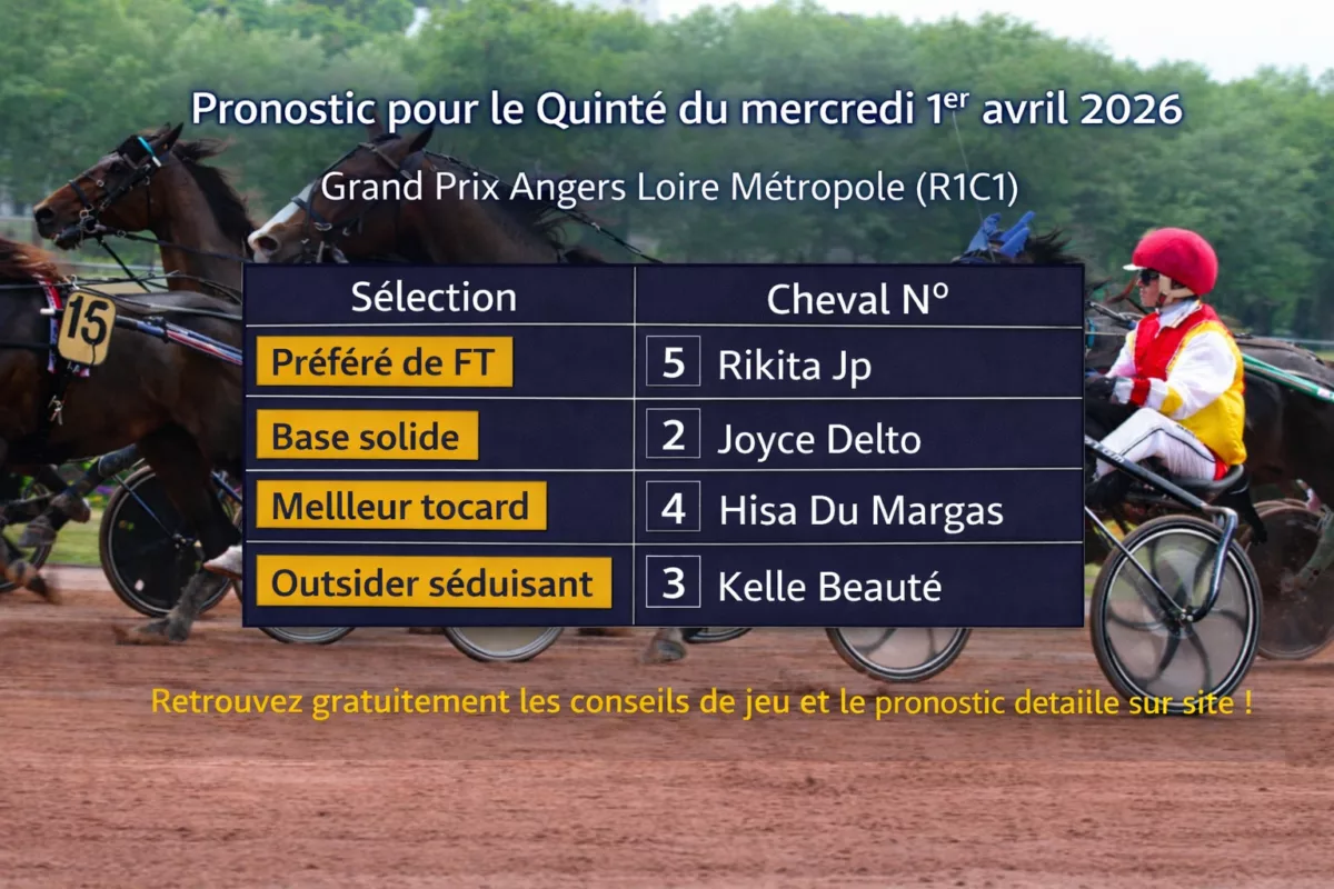 Pronostic Quinté du mercredi 1er avril 2026