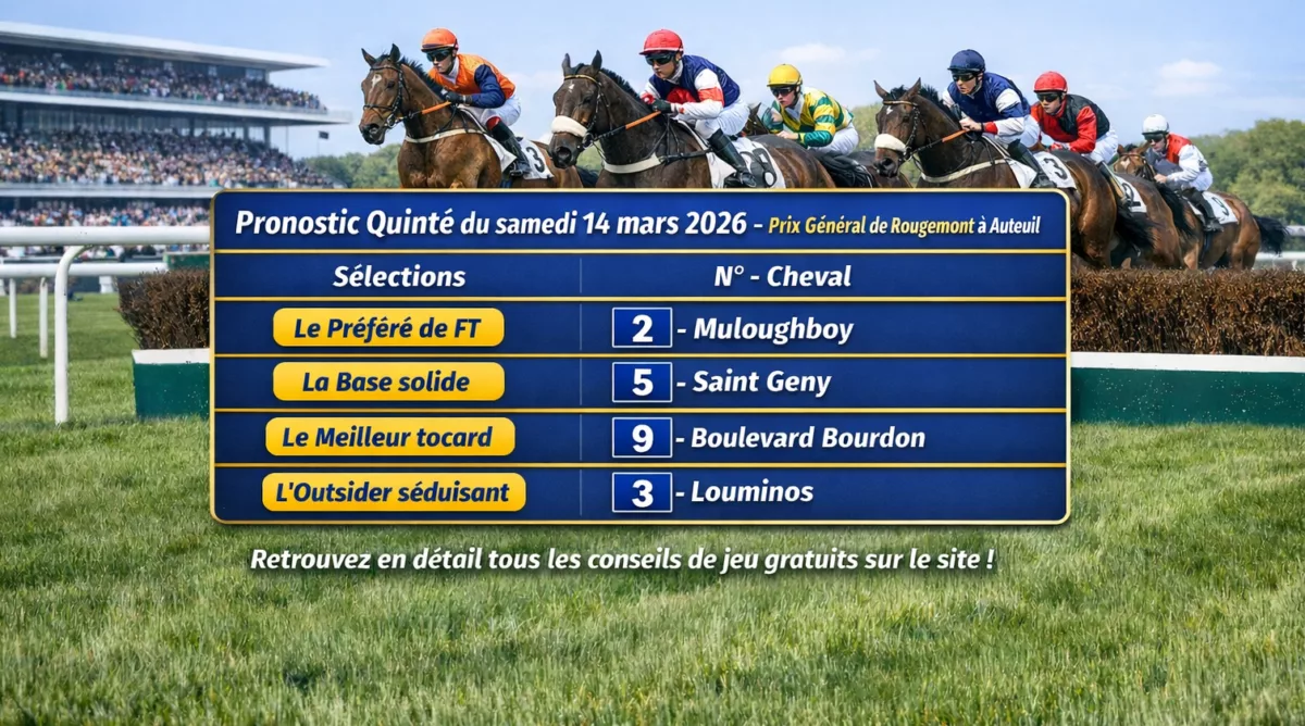Pronostic PMU du samedi 14 mars 2026