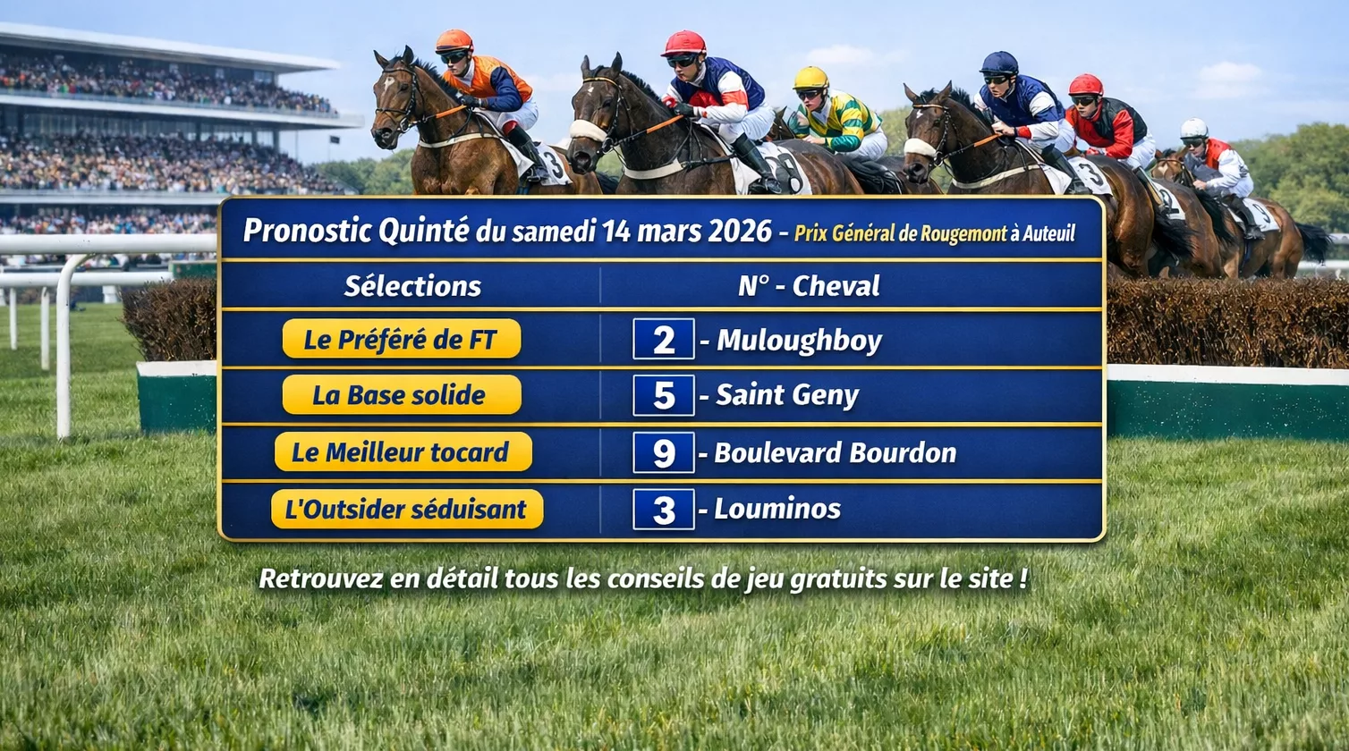 Pronostic PMU du samedi 14 mars 2026