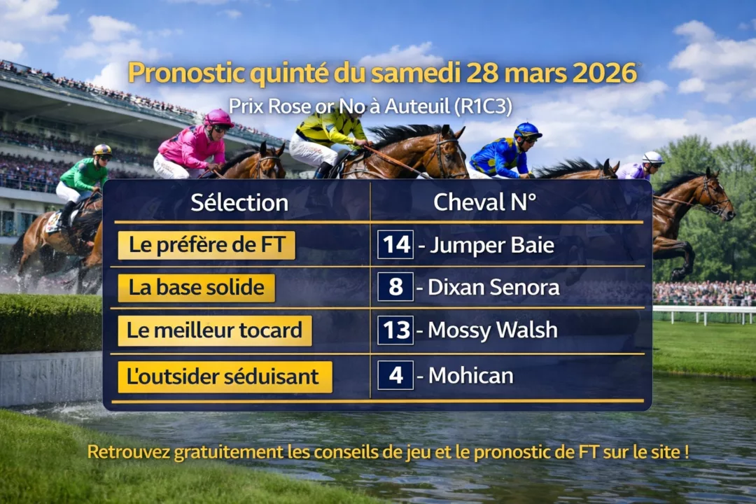 Pronostic PMU du samedi 28 mars 2026