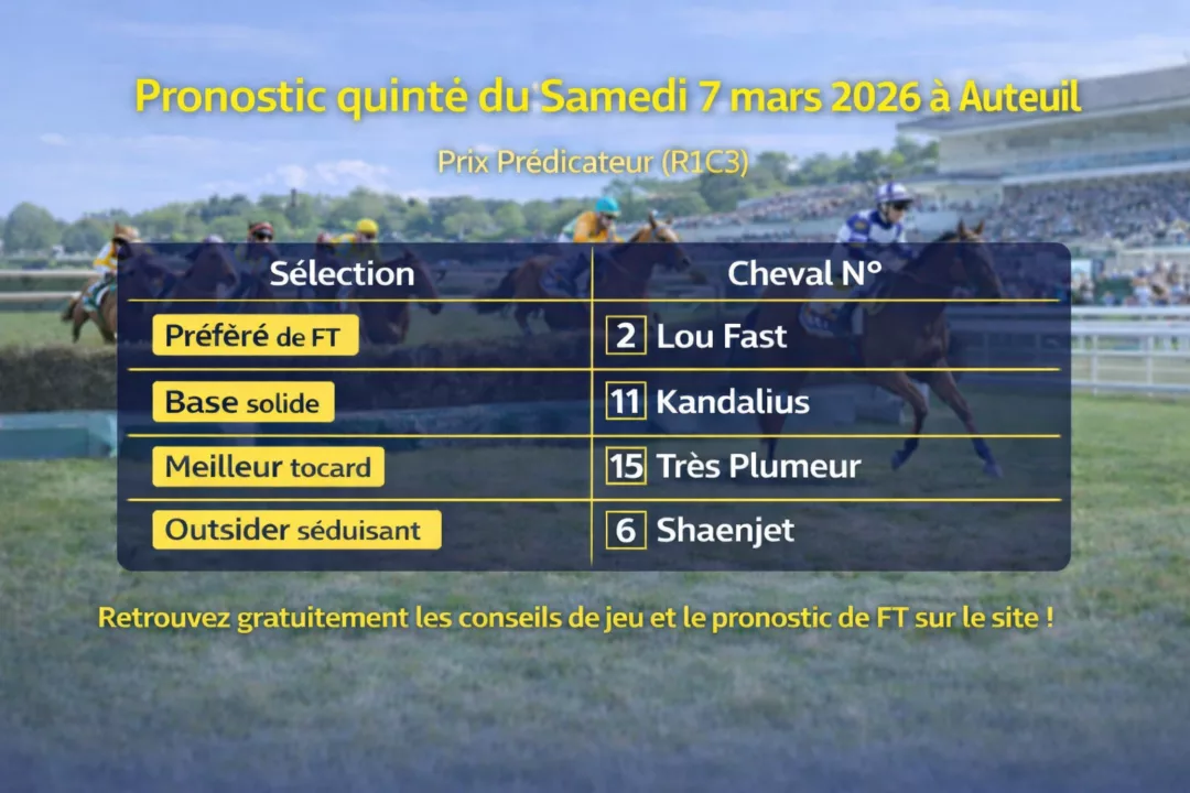 Pronostic PMU du samedi 7 mars 2026