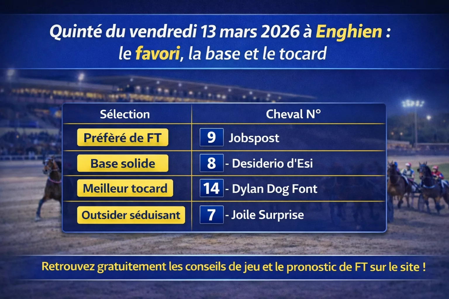 Pronostic PMU du vendredi 13 mars 2026