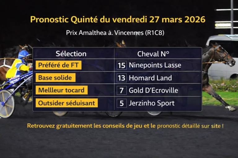 Pronostic PMU du vendredi 27 mars 2026