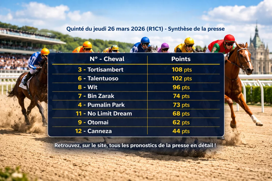 Synthèse pronostics presse PMU du jeudi 26 mars 2026