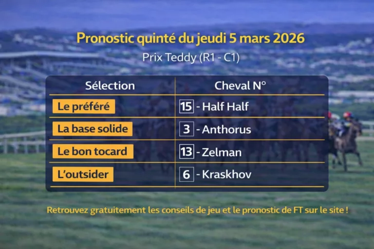 Pronostic quinté du jeudi 5 mars 2026
