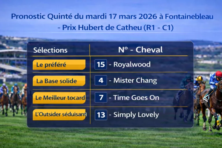 Pronostic quinté du mardi 17 mars 2026