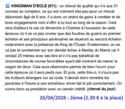 Pronostic PMU gagnant du 26/04/2026