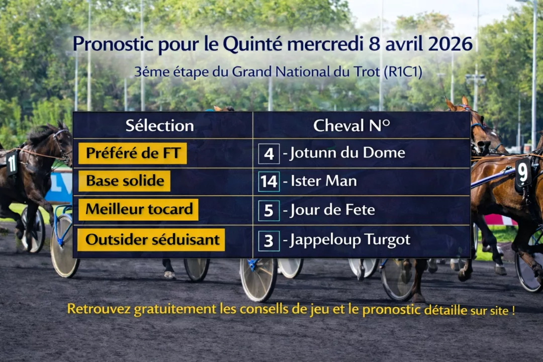 Pronostic PMU du mercredi 8 avril 2026