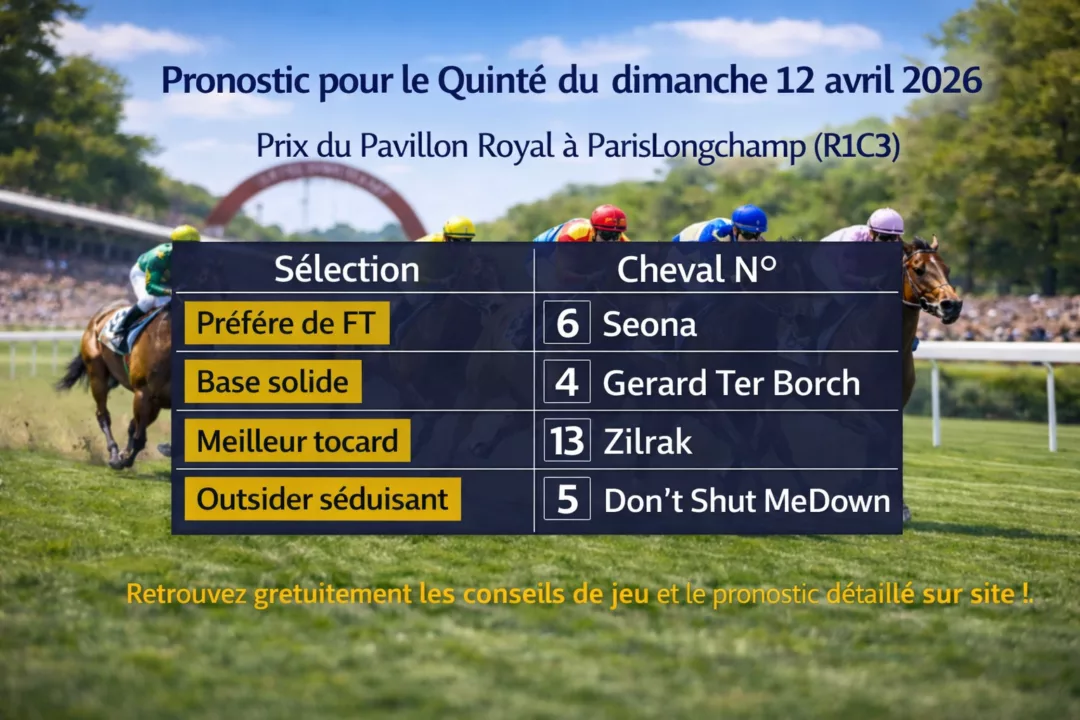 Pronostic quinté dimanche 12 avril 2026