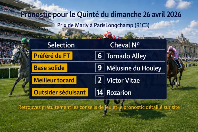 Pronostic quinté du dimanche 26 avril 2026