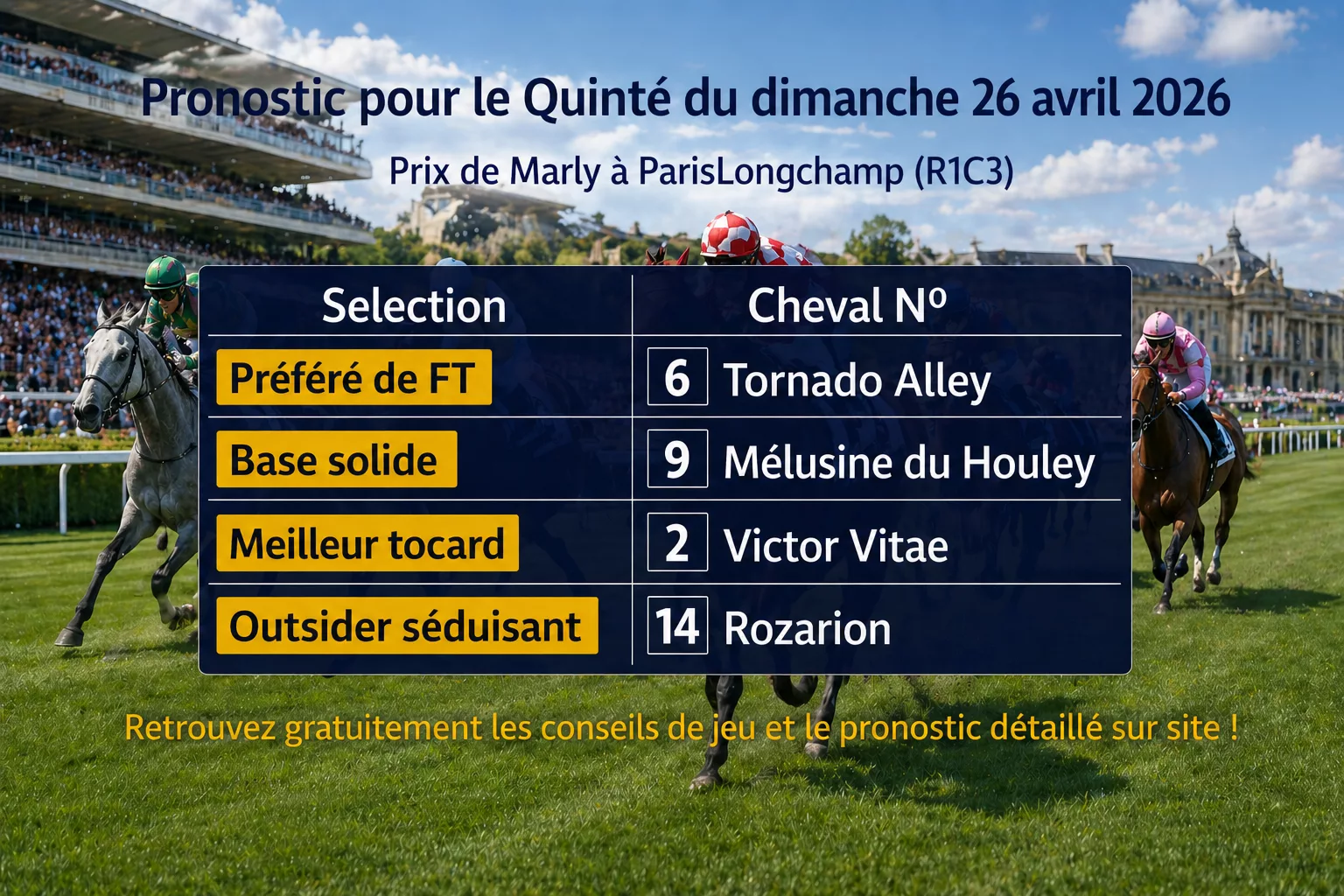 Pronostic quinté du dimanche 26 avril 2026