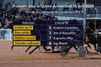 Pronostic quinté du mercredi 15 avril 2026