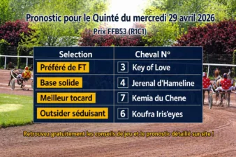 Pronostic quinté du mercredi 29 avril 2026