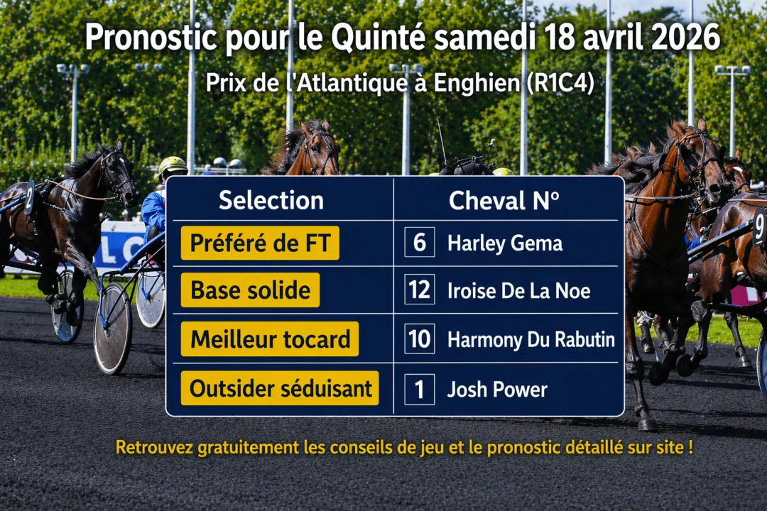 Pronostic quinté du samedi 18 avril 2026