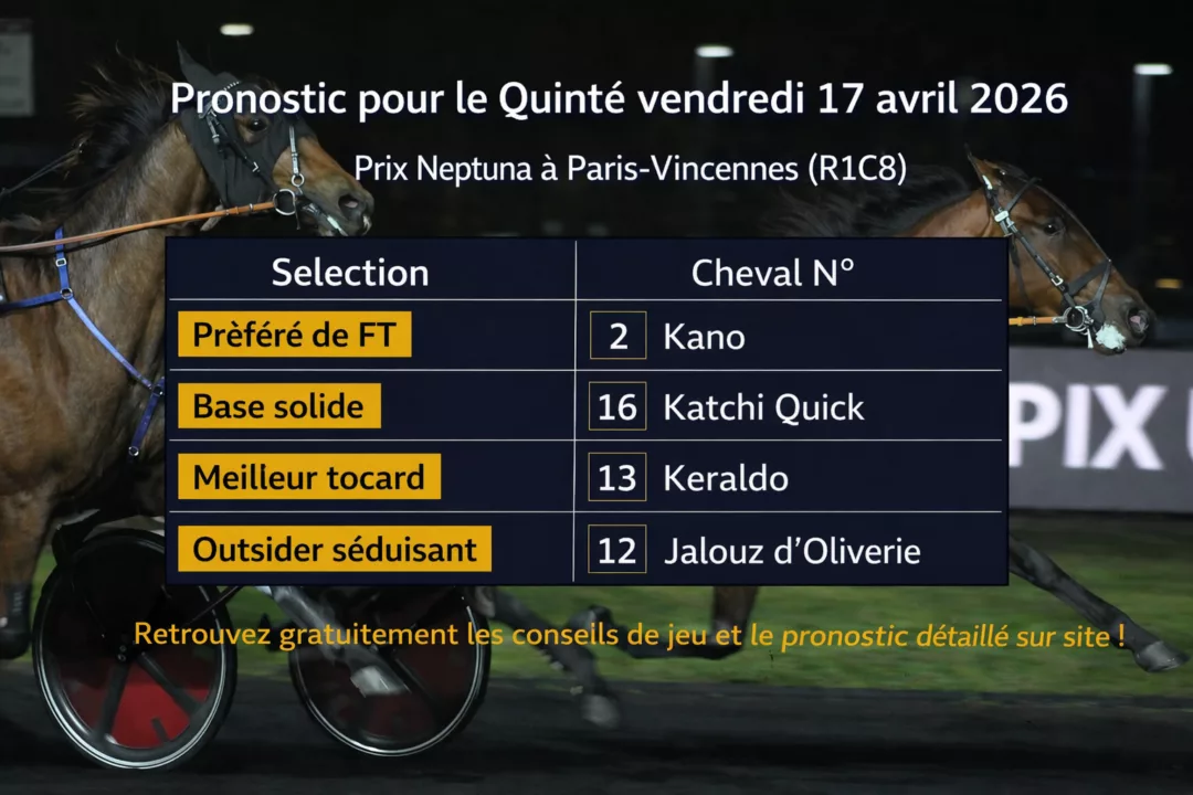 Pronostic quinté du vendredi 17 avril 2026