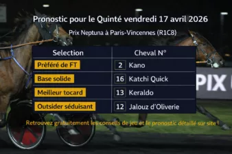 Pronostic quinté du vendredi 17 avril 2026