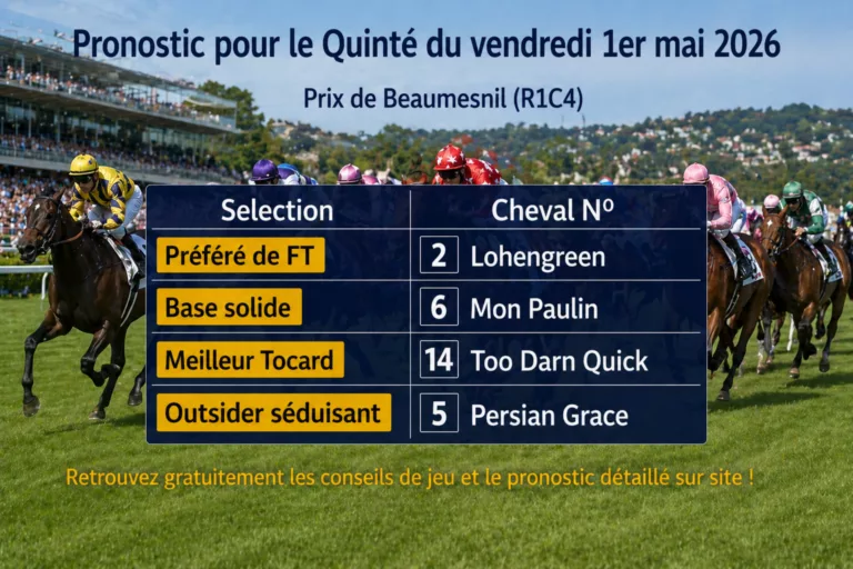 Pronostic quinté du vendredi 1er mai 2026