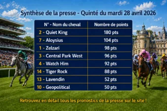 Pronostic quinté presse PMU mardi 28 avril 2026