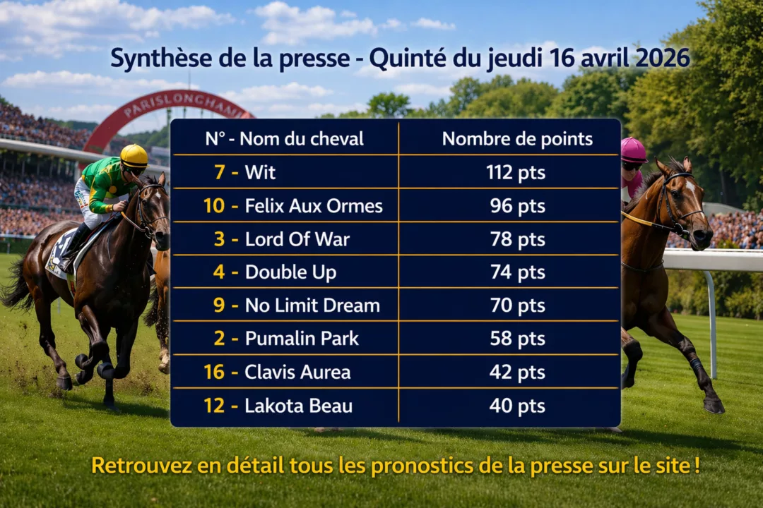 Synthèse de la presse Quinté du 16 avril 2026