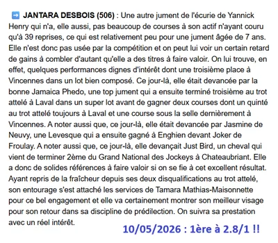 Pronostic PMU gagnant du 10/05/2026