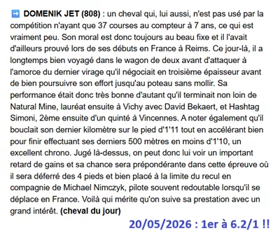 Pronostic PMU gagnant du mercredi 20 mai 2026