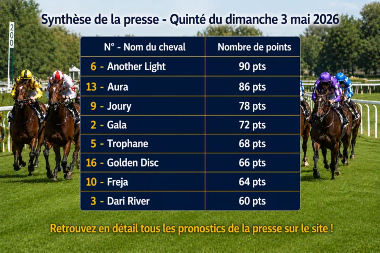 Pronostic presse PMU dimanche 3 mai 2026