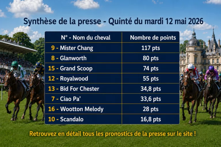 Pronostic presse PMU mardi 12 mai 2026