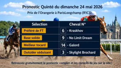 Pronostic quinté PMU du dimanche 24 mai 2026