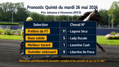 Pronostic quinté PMU du mardi 26 mai 2026