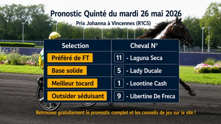 Pronostic quinté PMU du mardi 26 mai 2026