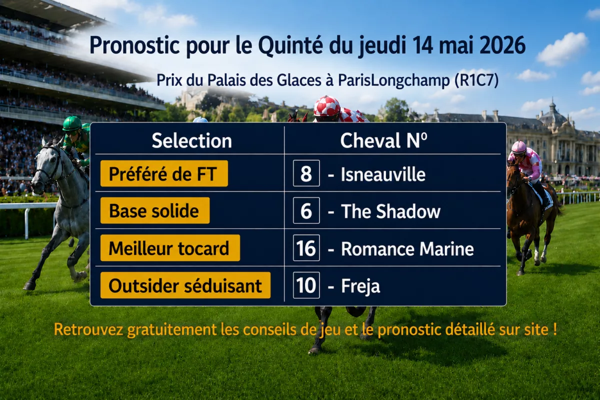Pronostic quinté PMU jeudi 14 mai 2026