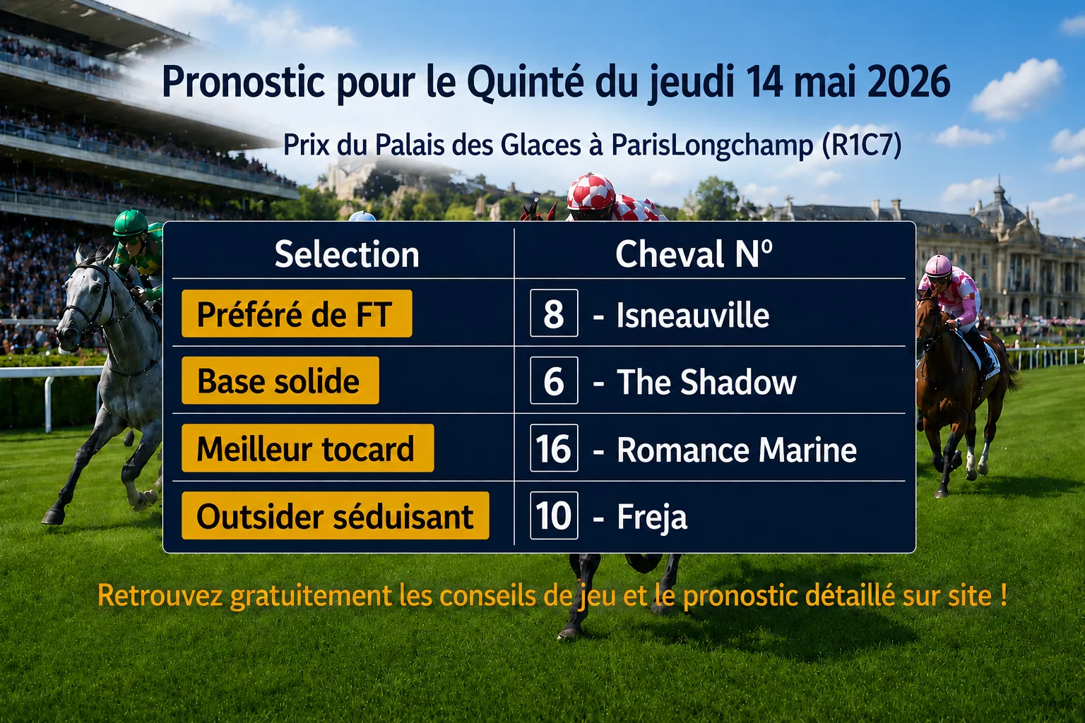 Pronostic quinté PMU jeudi 14 mai 2026
