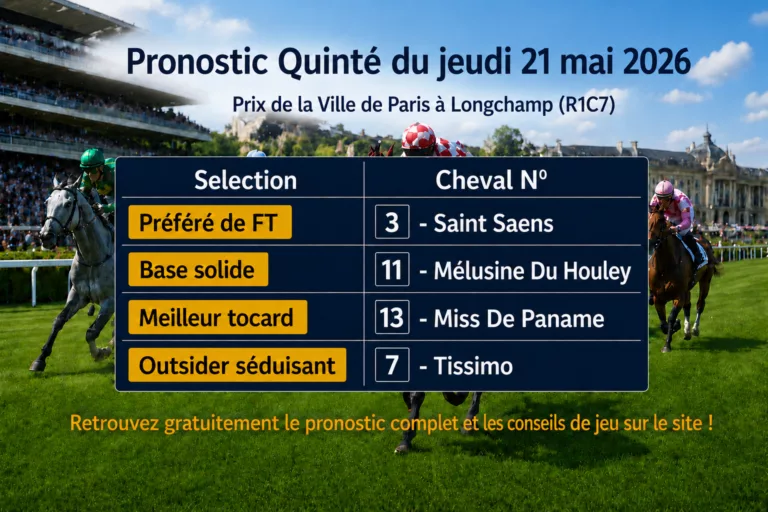 Pronostic quinté PMU jeudi 21 mai 2026