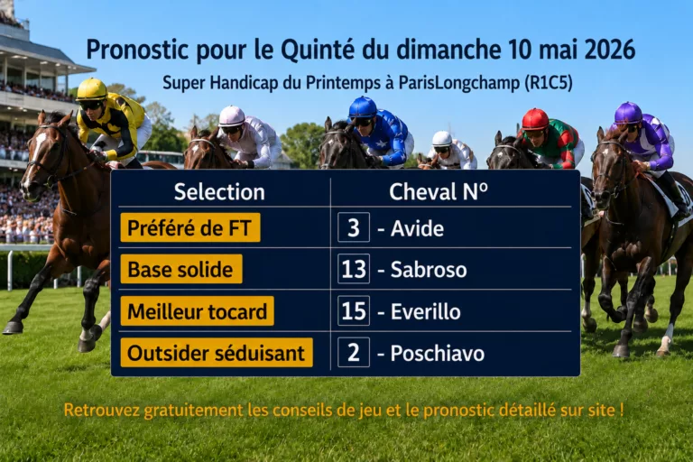 Pronostic quinté du dimanche 10 mai 2026
