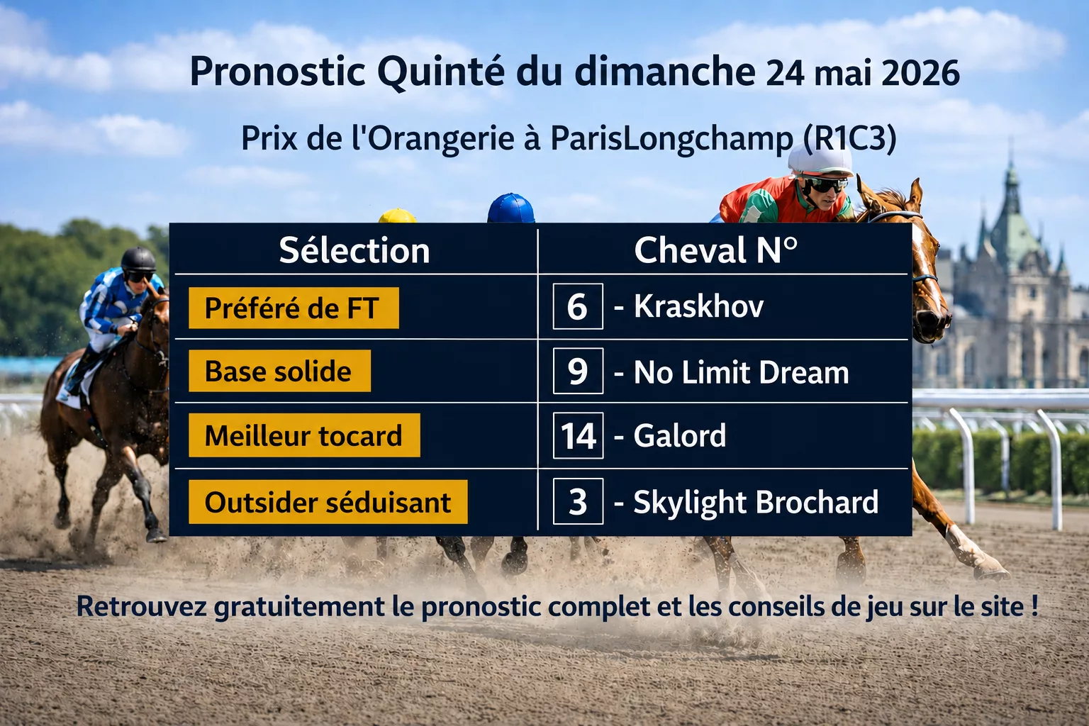 Pronostic quinté du dimanche 24 mai 2026