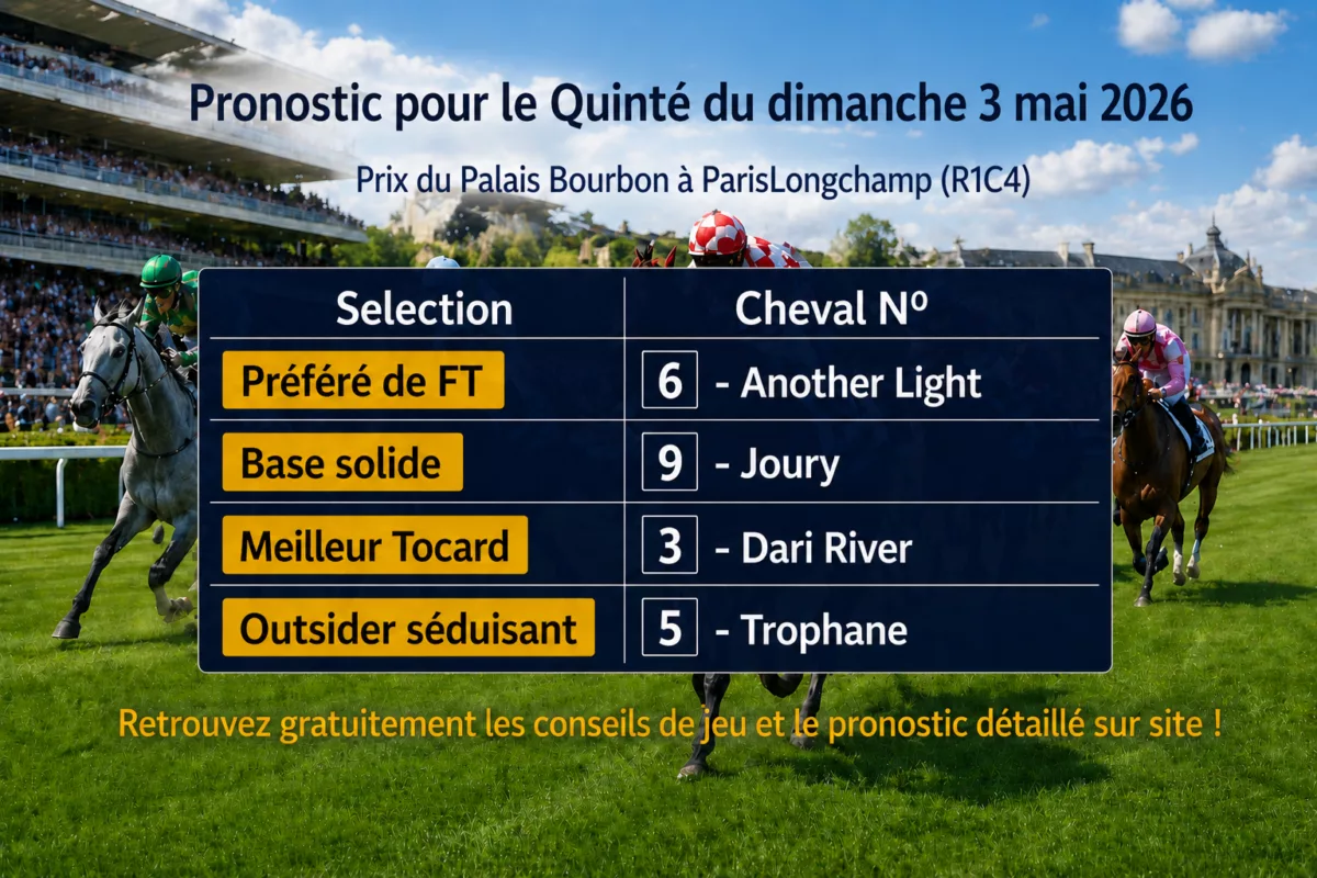 Pronostic PMU Dimanche 3 Mai 2026 Base Et Tocard Du Quint 