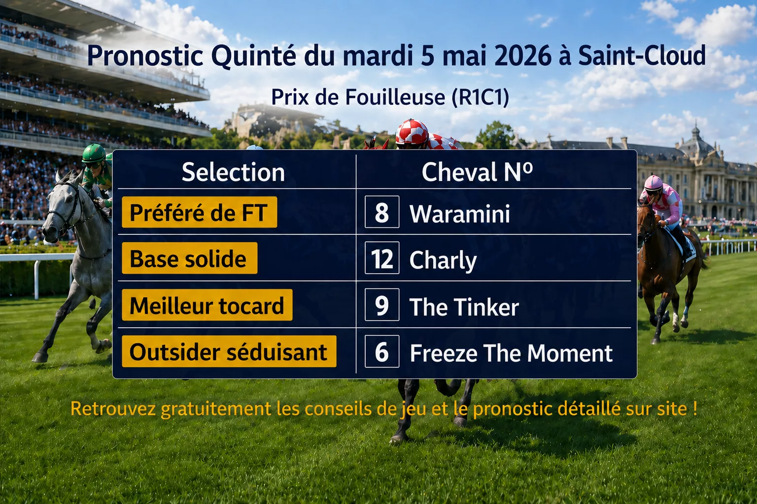 Pronostic quinté du mardi 5 mai 2026