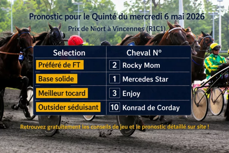 Pronostic quinté du mercredi 6 mai 2026