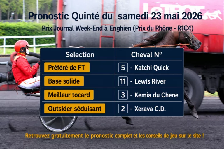 Pronostic quinté du samedi 23 mai 2026 au PMU
