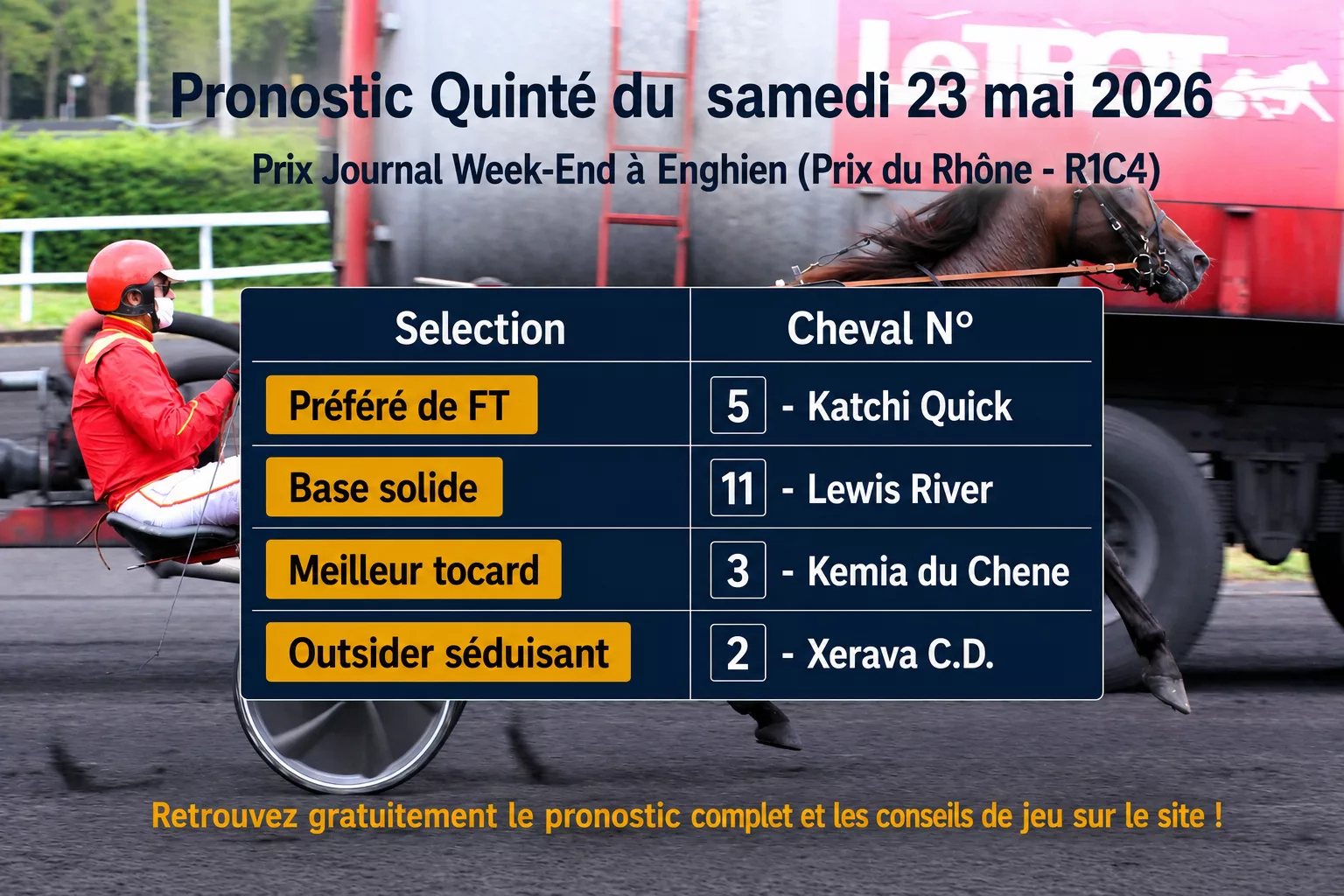 Pronostic quinté du samedi 23 mai 2026 au PMU