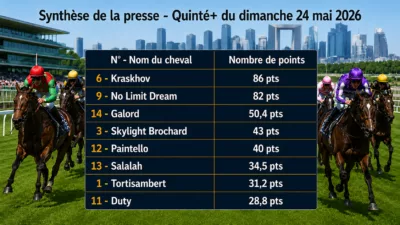 Pronostic quinté presse du dimanche 24 mai 2026