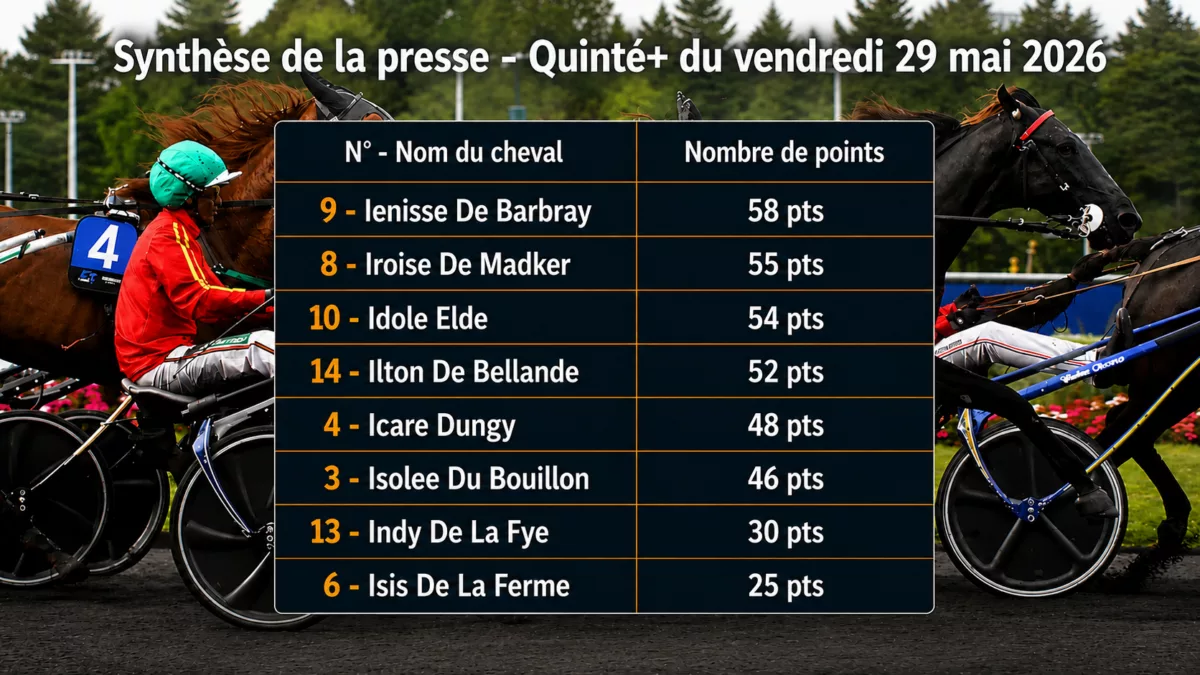 Pronostic quinté presse vendredi 29 mai 2026