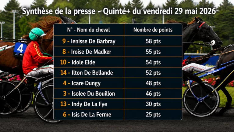Pronostic quinté presse vendredi 29 mai 2026
