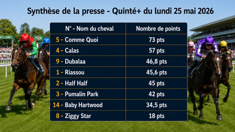 Pronostics presse PMU du lundi 25 mai 2026