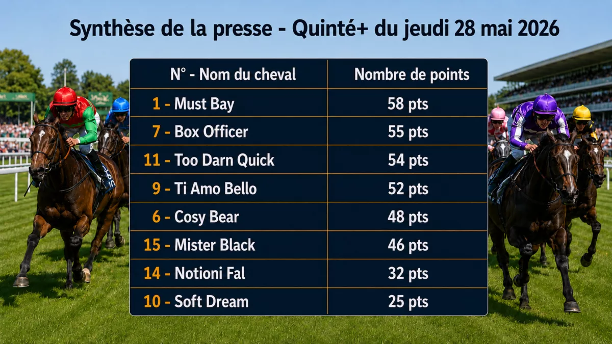 Pronostics presse PMU jeudi 28 mai 2026