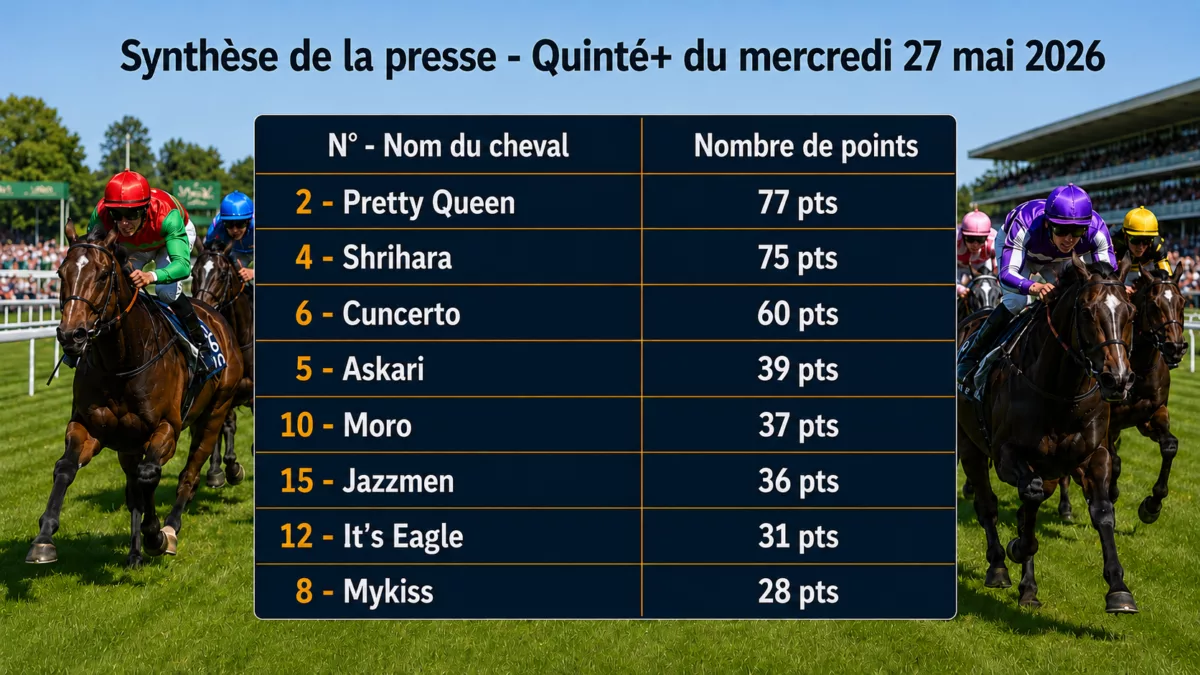 Pronostics presse PMU mercredi 27 mai 2026