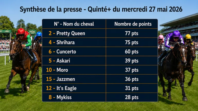 Pronostics presse PMU mercredi 27 mai 2026