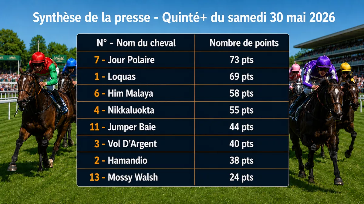 Pronostics presse PMU samedi 30 mai 2026