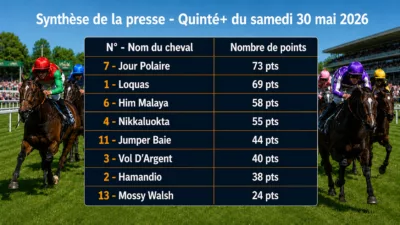 Pronostics presse PMU samedi 30 mai 2026