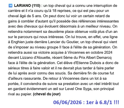 Pronostic PMU gagnant du samedi 6 juin 2026
